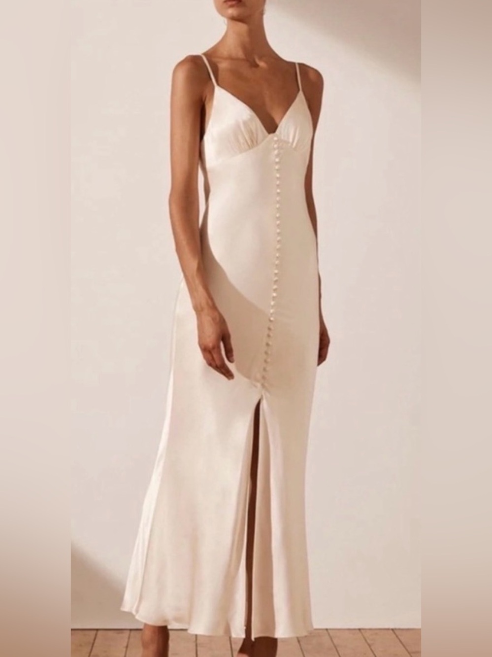 Shona Joy La Lune Bias Slip Dress Cream